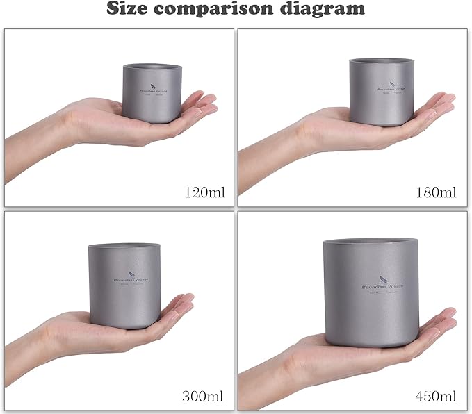 Boundless Voyage 3 in 1 Double Walled Titanium Cup Heat Resistant Mini Tea Drink Cup Outdoor