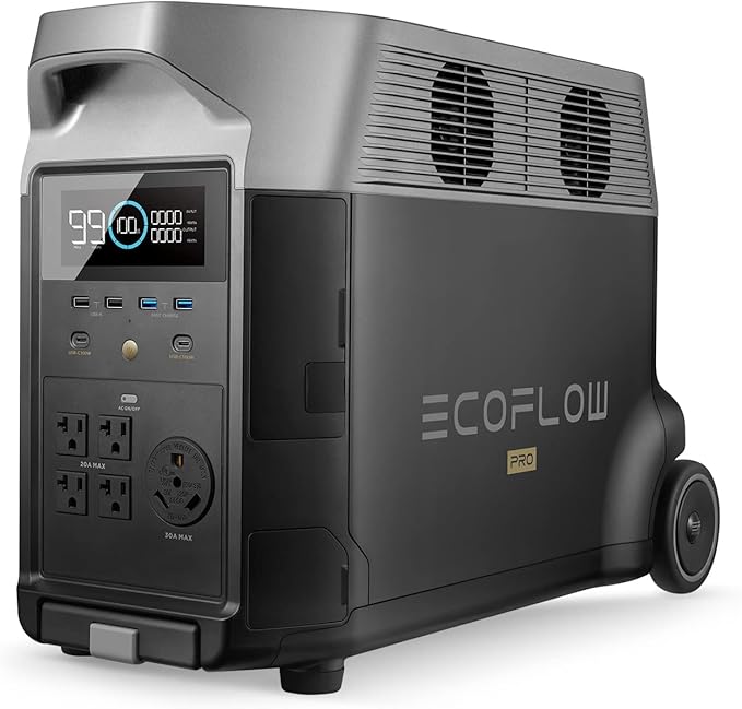 EF ECOFLOW Portable Power Station 3600Wh DELTA Pro, 120V AC Outlets x 5, 3600W, 2.7H Fast Charge