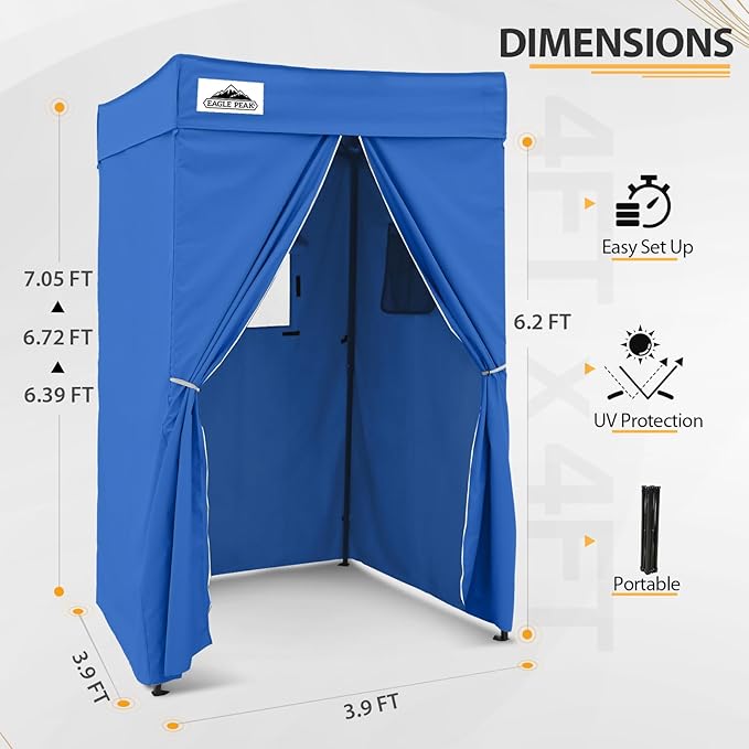 EAGLE PEAK Flex Compact 4x4 Pop-up Canopy Changing Room, Portable Privacy Dressing Room for Indoor