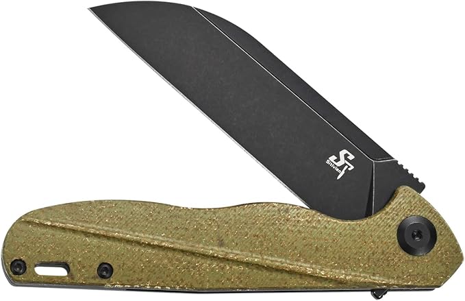 Sitivien ST103 Folding Knife, D2 Steel Blade,Micarta Handle EDC Tool Knife for Outdoor, Camping