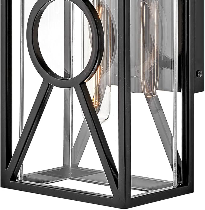 Hinkley Brixton Medium Wall Mount Outdoor Lantern - Rust & Corrosion Resistant, Clear Mitered