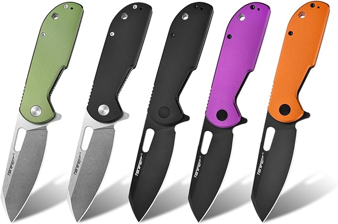 TONIFE Galaxy Mini Folding Knife with D2 Steel Blade and Aluminum Handle, EDC Pocket Tool for
