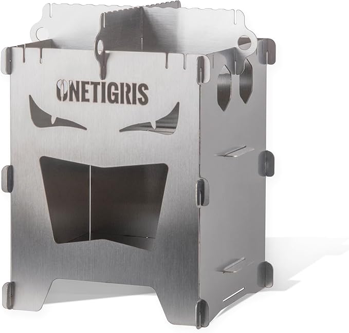 OneTigris Camping Backpacking Stove Portable Foldable Burning Wood Stove for Outdoor Hiking Picnic