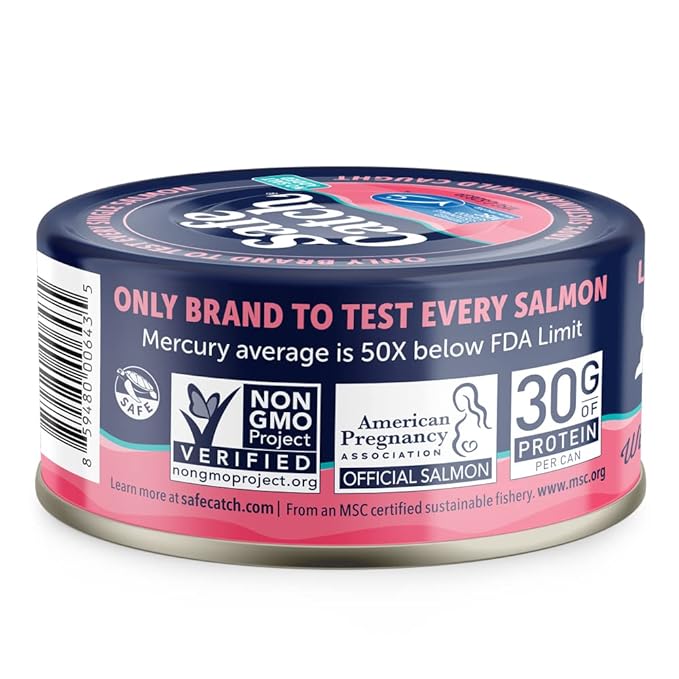 Safe Catch Wild Pacific Pink Salmon Canned Wild-Caught No Salt Added Skinless Boneless Salmon Fish