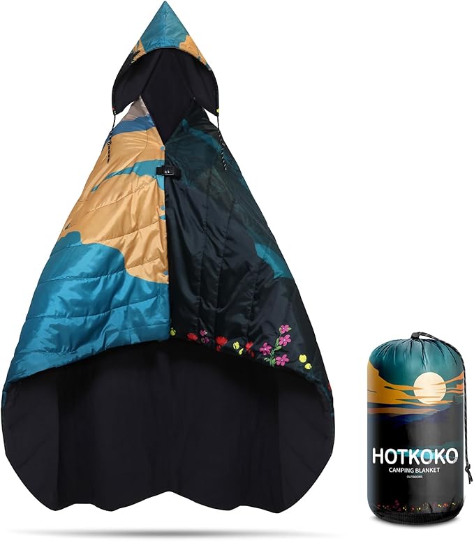 Waterproof Stadium Blanket, Fleece Camping Blanket Wearable Soft Warm Camp Blanket for Outdoor