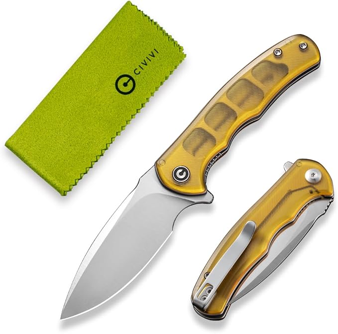 CIVIVI Mini Praxis Pocket Knife for EDC, Folding Pocket Knife with 2.98" D2 Blade Ultem Handle with