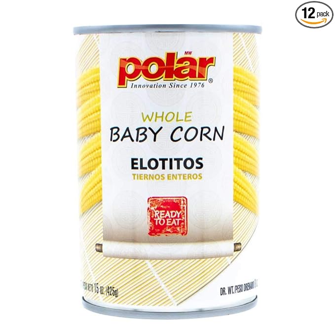 MW Polar Canned Vegetables, Whole Baby Corn, 15-Ounce (Pack of 12)