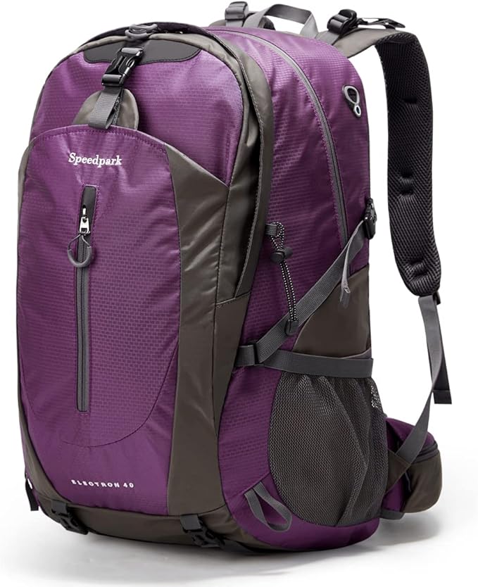 SPEEDPARK Hiking Backpack 40L Waterproof Hiking Daypack with Rain Cover, Outdoor Trekking Travel