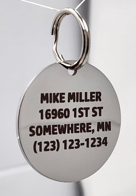 Dr. Fremont's Stainless Steel ID Dog Tags Engraved for Pets Personalized for Cat or Dog Collar Bold