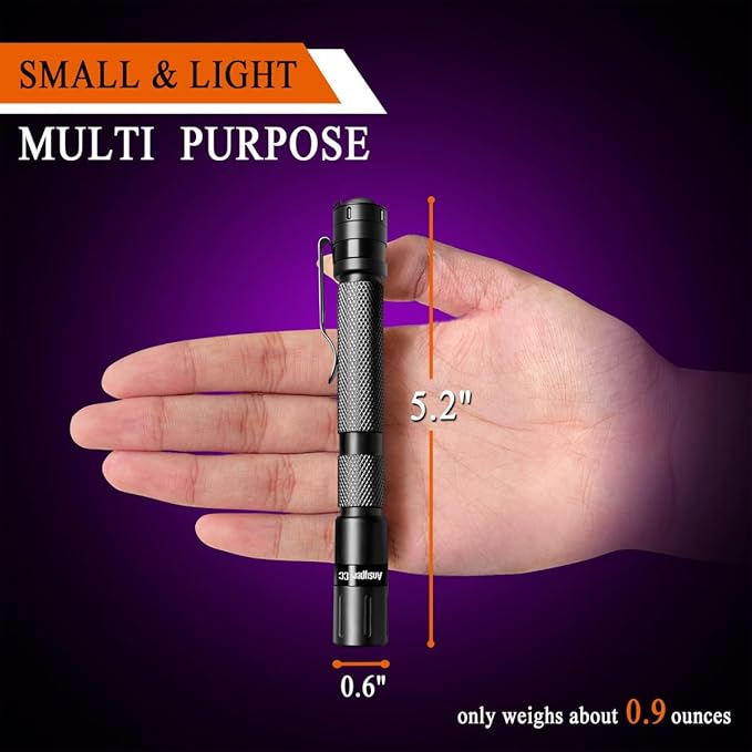 UV Flashlight 2 Pack Ultraviolet, 395nm Mini Penlight Portable and Compact Black Light for Pet