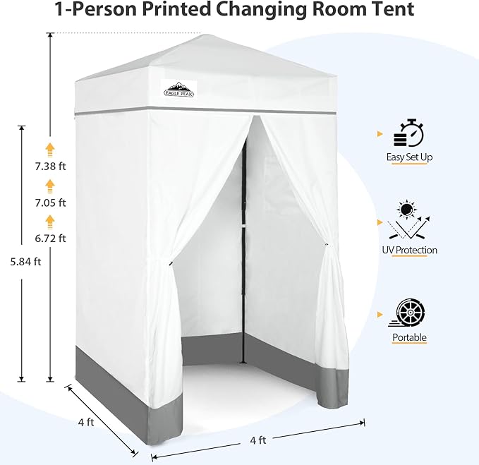 EAGLE PEAK Flex Ultra Compact 4x4 Pop-up Canopy, Sun Shelter, Changing Room, Portable Privacy