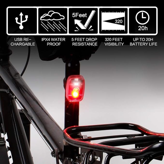 LED Safety Light, Clip On Strobe/Running Lights for Runners, Bike Tail Light with 5 Lighting Modes