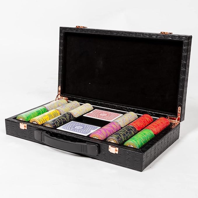 Triton Foldable Poker Table for 10 Players with Poker Chips Set 300- Soft-Padded Armrest