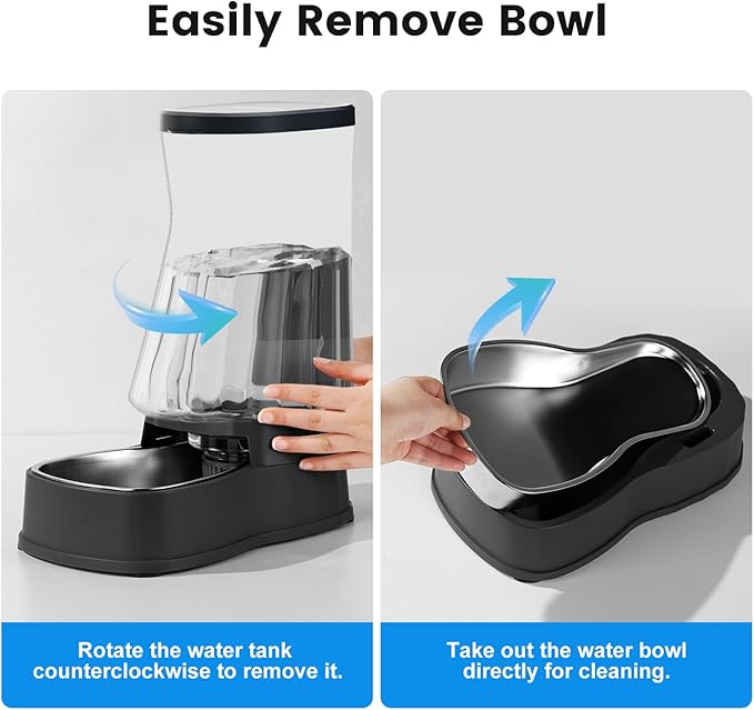 Gardner Pet Automatic Dog Water Dispenser Gravity Stainless Steel Water Waterer Feeder, 100%