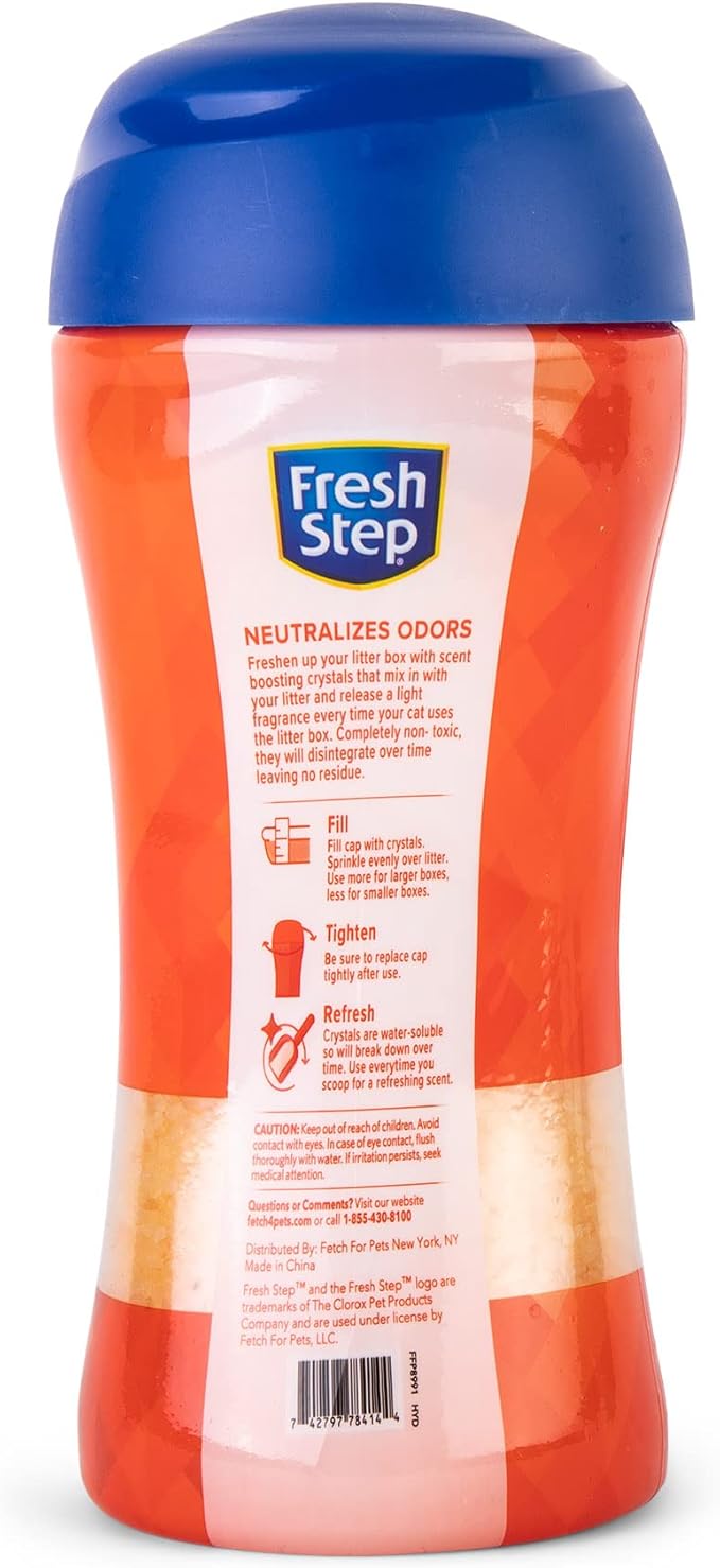 Fresh Step Cat Litter Crystals in Tropical Summer Breeze Scent - Cat Litter Box Deodorizer