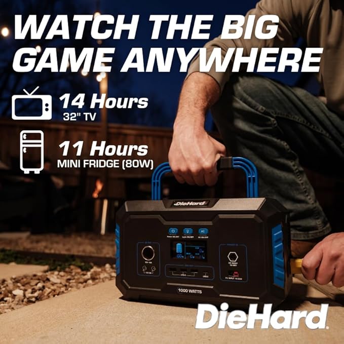 DieHard Portable Power Station 1000-Watt (2000-Watt Peak) - Quiet, Lightweight Solution for Home