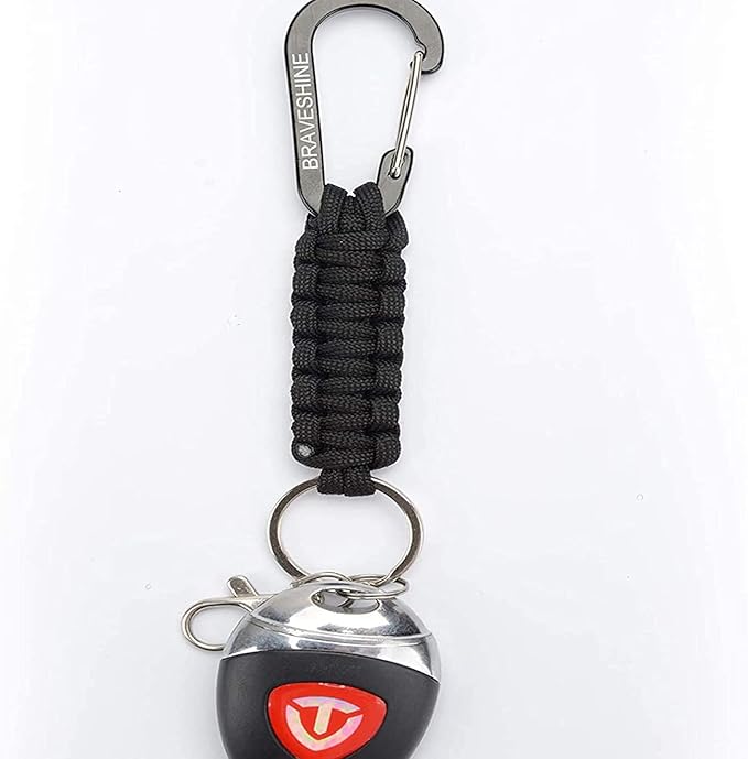 BRAVESHINE Paracord Keychain Carabiner Clip, D Ring Lanyard Hanger Stroller Hook for Water Bottle
