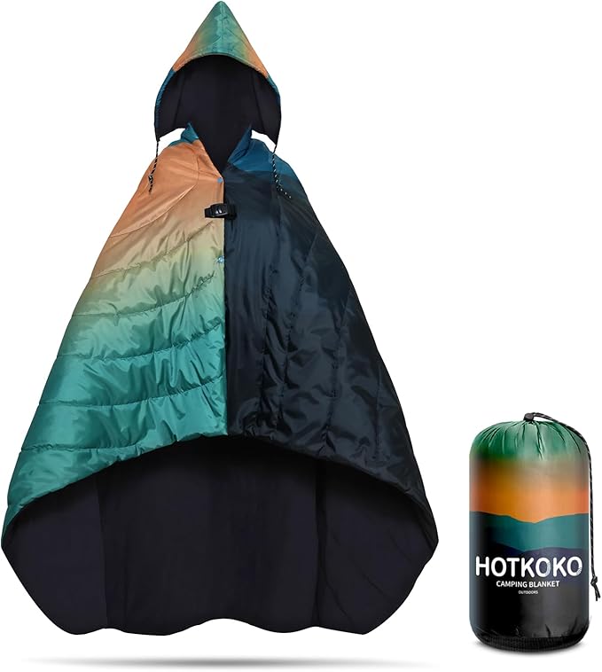 Waterproof Stadium Blanket, Fleece Camping Blanket Wearable Soft Warm Camp Blanket for Outdoor