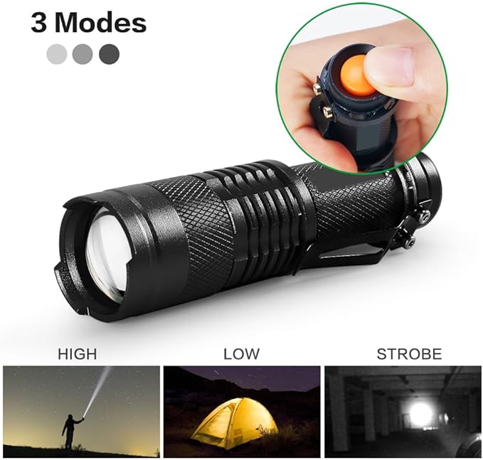 10 Pieces LED Flashlights Torch, High Lumens Mini Flashlight Waterproof Pocket Flash Light with 3