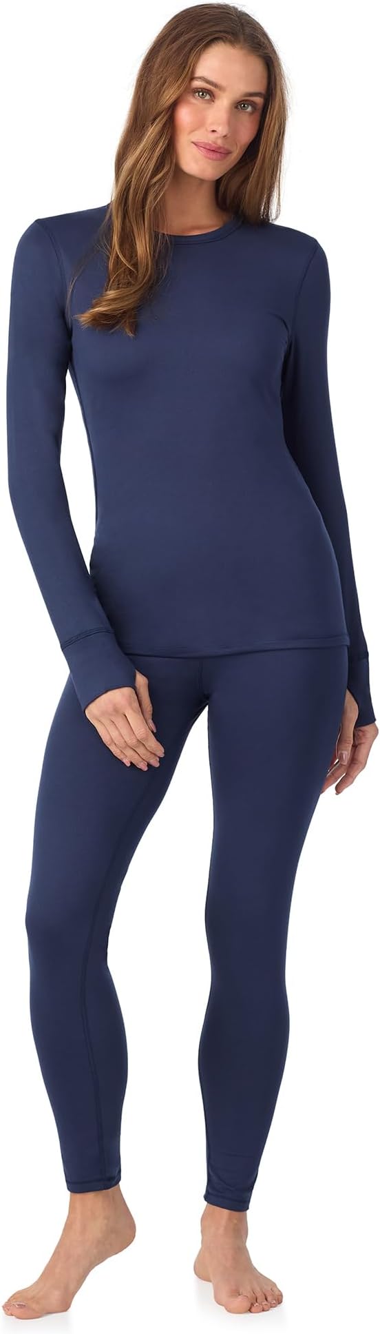 Cuddl Duds Womens Fleece Lined Thermal Base Layer Set – Long Sleeve Shirt & Leggings for Cold