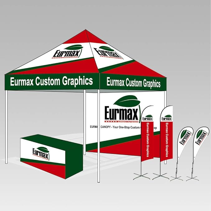 Eurmax USA 10'x10' Pop-up Canopy Tent Commercial Instant Canopies with 4 Removable Zipper End Side