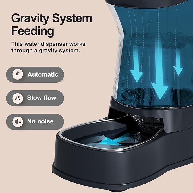 Gardner Pet Automatic Dog Water Dispenser Gravity Stainless Steel Water Waterer Feeder, 100%