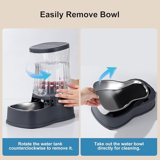 Gardner Pet Automatic Dog Water Dispenser Gravity Stainless Steel Water Waterer Feeder, 100%