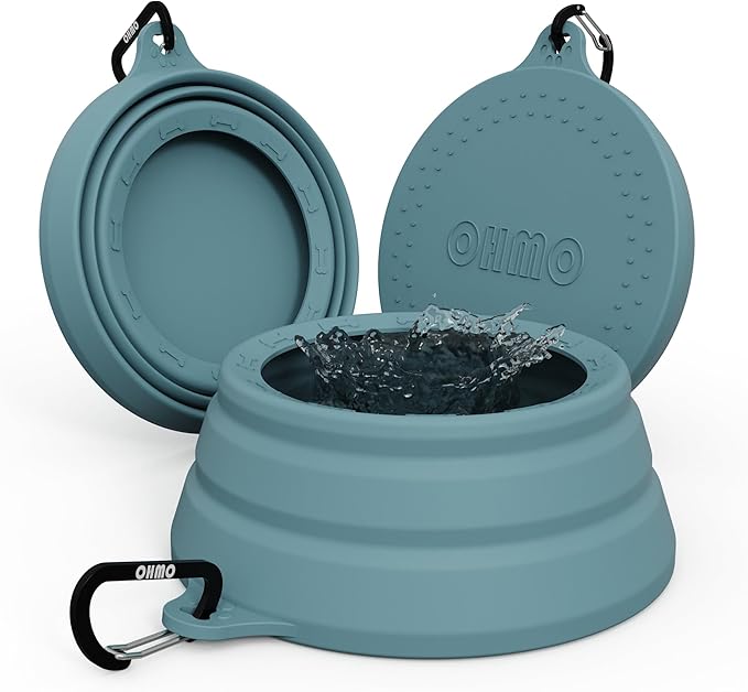 OHMO Spill Proof Collapsible Dog Water Bowl 24oz for Cars, No Splash Portable Bowls for Dog Travel
