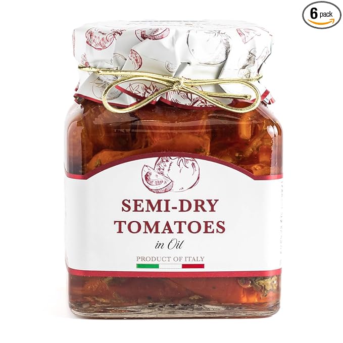 Giusto Sapore Antipasto, Semi-Dry Tomatoes in Oil - Non GMO Italian Premium Gourmet Brand