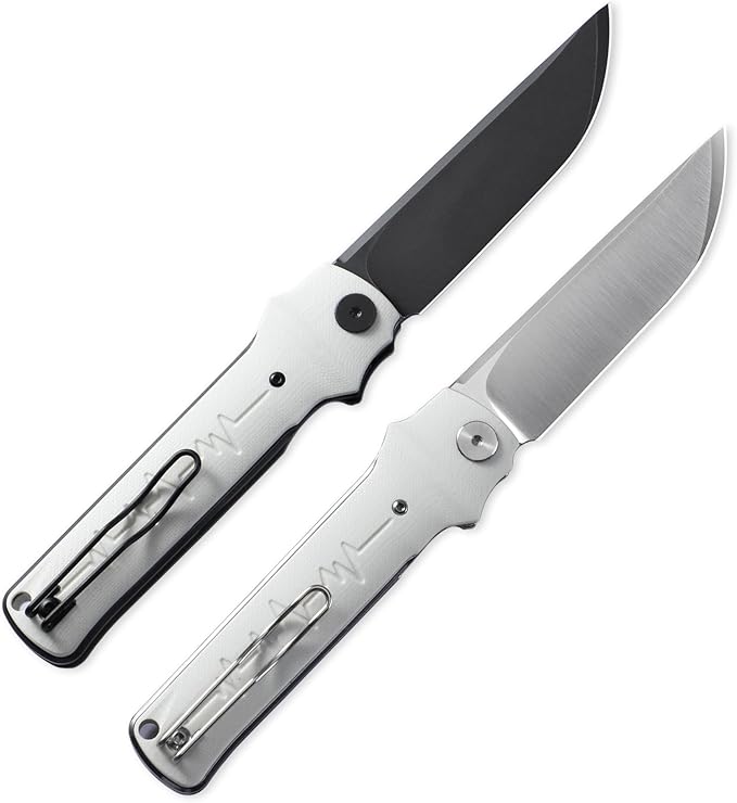 Petrified fish PFB04 Tena Folding Knife, 3.82" D2 Steel Satin Blade G10 Handle Pocket Folding knife