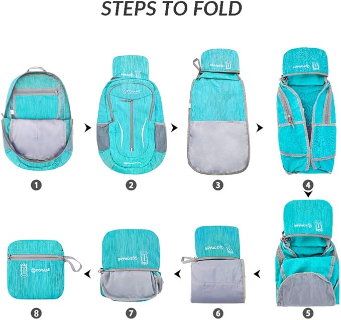 ZOMAKE 25L Ultra Lightweight Packable Backpack, Foldable Hiking Backpacks Water Resistant Small