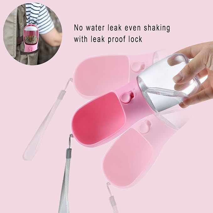 Dog Water Bottle with Food Container, Travel Puppy Water Bowl, Portable Pet Dispenser, Dog Stuff