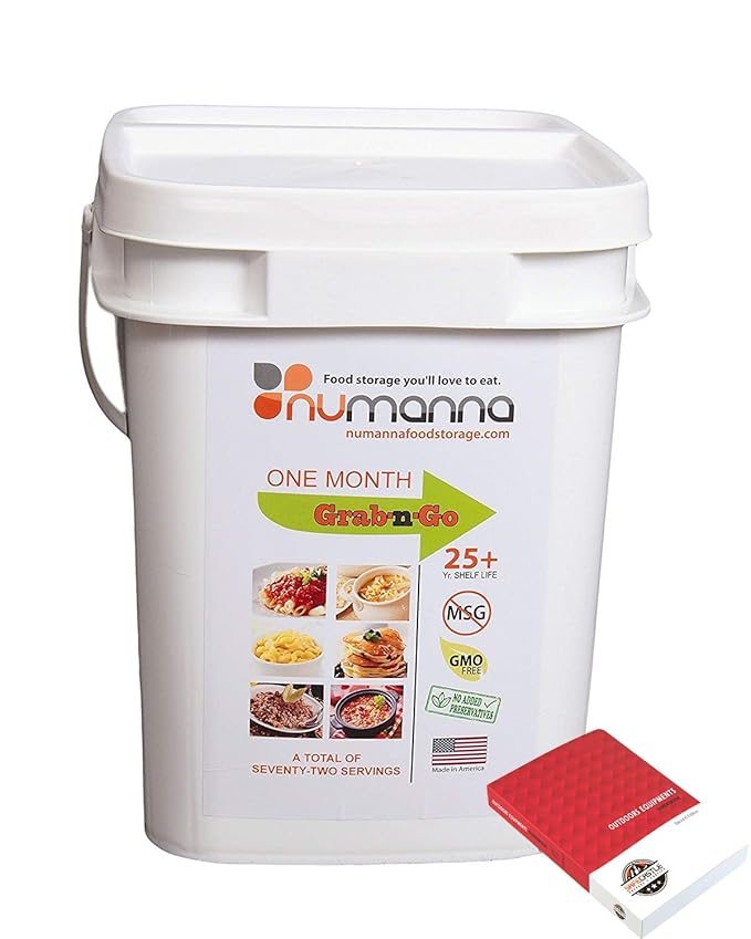 Numanna Grab-n-Go Bucket ??80 Servings, 12 lbs | Freeze-Dried Premade Meals | Ready-to-Eat