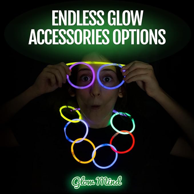 400 Ultra Bright Glow Sticks Bulk - Halloween Glow in the Dark Party Supplies Pack - 8" Glowsticks