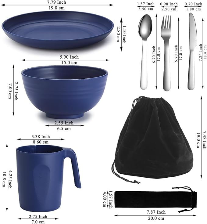 Camping Utensils, Reanea Camping Mess Kit for Travel, Camping, Picnic, Outdoor, Camping Gear