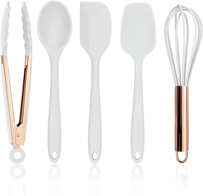 COOK WITH COLOR Silicone Cooking Utensils, Kitchen Utensil Set, Easy to Clean Silicone Kitchen