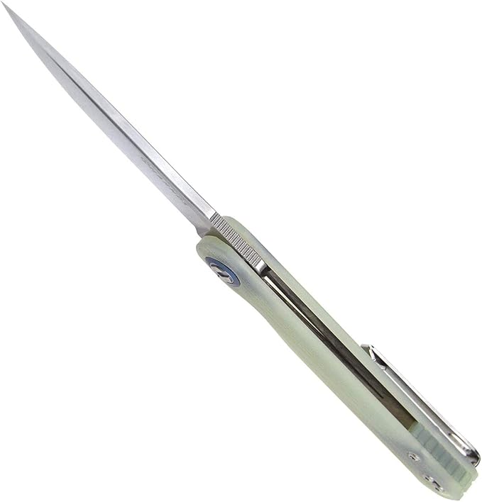 Wind Pocket Knife Flipper Sandvik Steel G10 Handle Folding Knife Ball Bearing with 2-Position Clip
