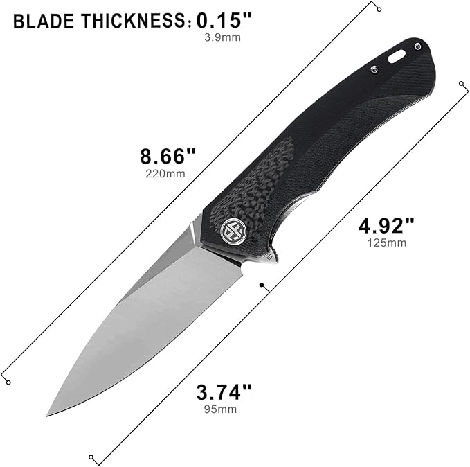 Petrified fish PF838CS 3.74" D2 steel flipper folding knives outdoor pocket knife G10+Carbon fiber