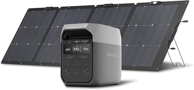 EF ECOFLOW Solar Generator DELTA 3 with 220W Bifacial Solar Panel, 1024Wh Portable Power Station