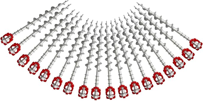 18 Pcs 12" Aluminum Ground Anchors, Tent Stakes Heavy Duty for Swing Set Anchors Screw in Kit for