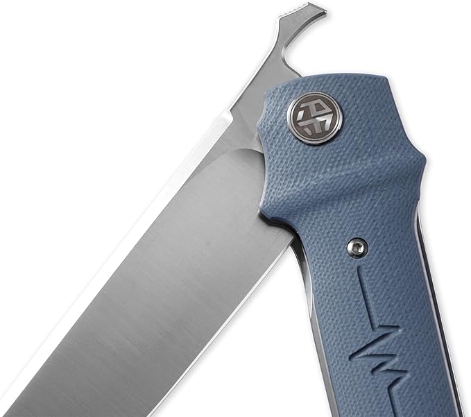 Petrified fish PFB04 Tena Folding Knife, 3.82" D2 Black Stonewashed Blade Carbon Fiber Handle