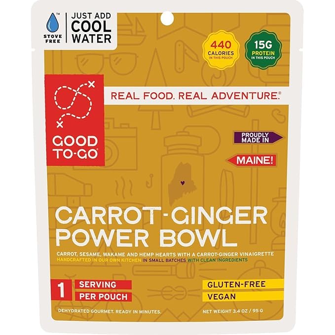 GOOD TO-GO Carrot-Ginger Power Bowl Stove-Free® (Single Serving) | No Stove Required! Camping