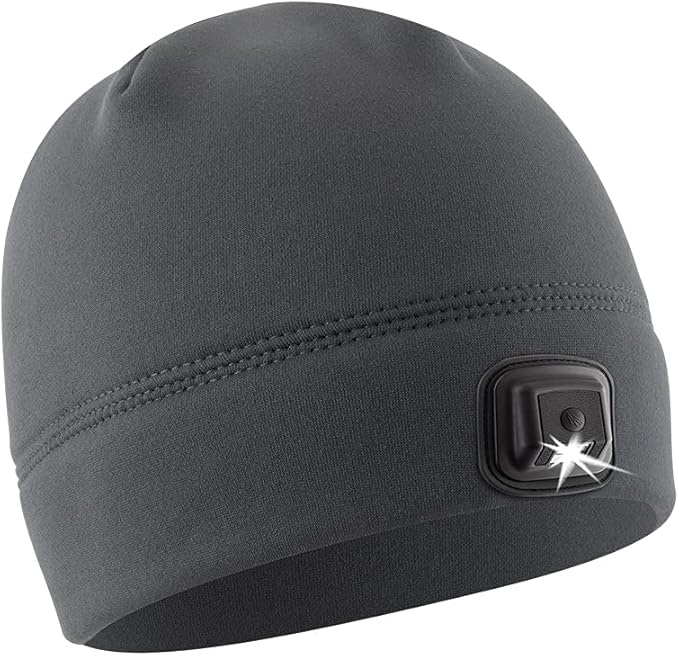 POWERCAP LED Hat Light 150 Lumens Rechargeable Fleece Beanie with Bright Built-in Headlamp