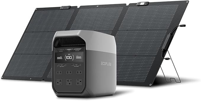 EF ECOFLOW Solar Generator Delta 3 with 160W Solar Panel, 1024Wh Portable Power Station, LFP