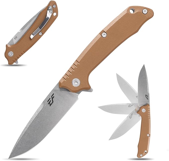 Eafengrow EF223 Folding Knife D2 Blade with G10 Handle Multi Pocket Knife Survival Outdoor Camping