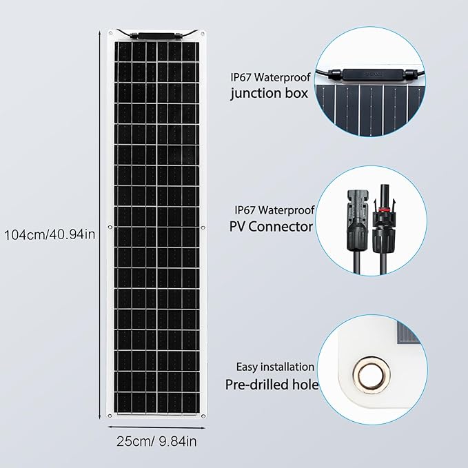 XINPUGUANG 12 Volts 50 Watts Flexible Solar Panel monocrystalline Portable Charger Power 12V