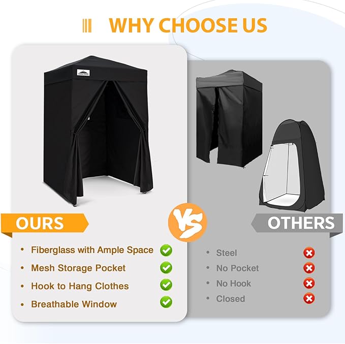 EAGLE PEAK Flex Ultra Compact 4x4 Pop-up Canopy, Sun Shelter, Changing Room, Portable Privacy