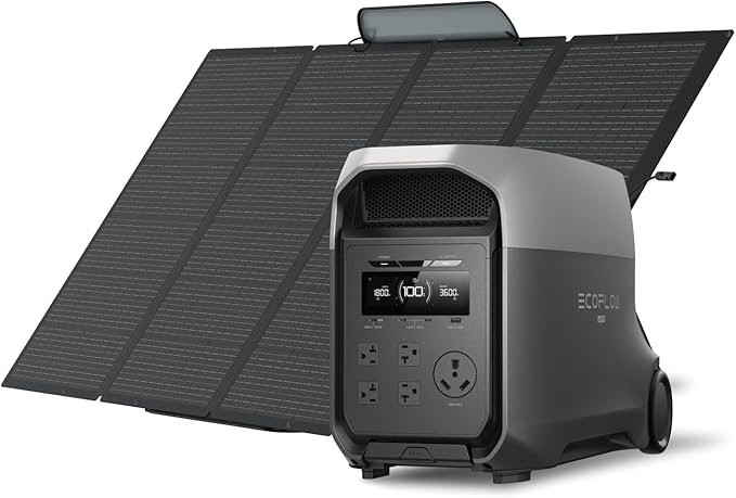 EF EcoFlow DELTA 3 Ultra Portable Power Station with 400W Solar Panel, 3072Wh LiFePO4 Battery