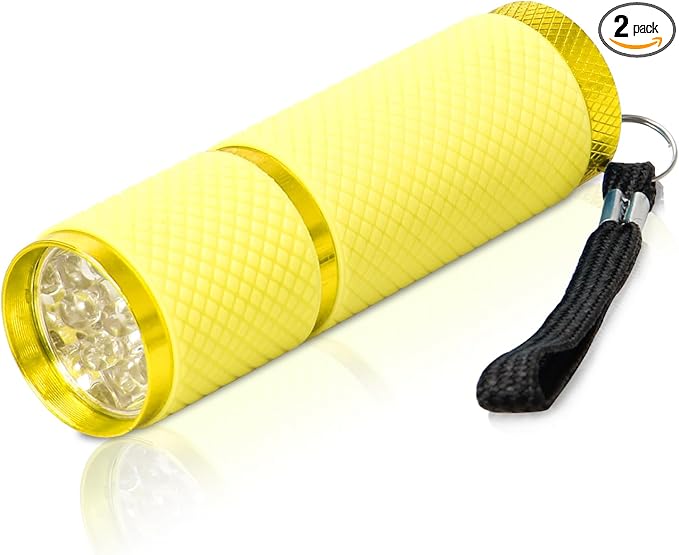 AHIER 9 LED Glow in The Dark Flashlights, Rubber Coated Small Flashlights with Straps, Portable