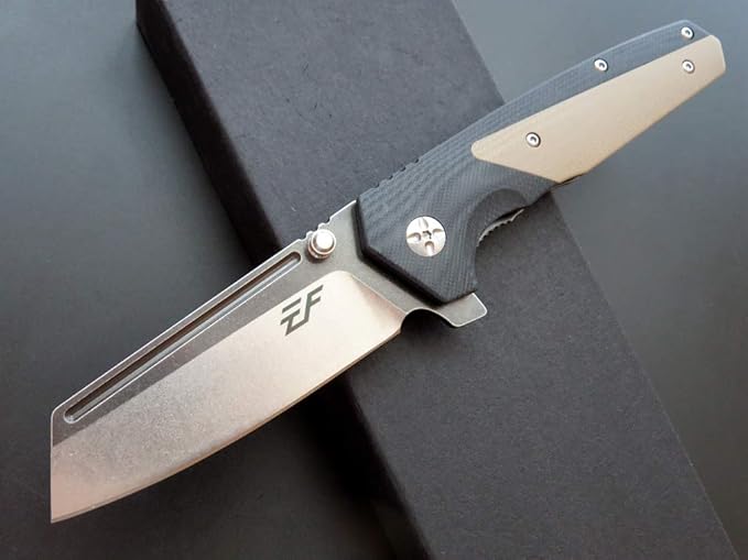 Eafengrow EF68 Folding Knife D2 Blade and G10 Handle with Clip Ball Bearing Pivot Pocket Knife